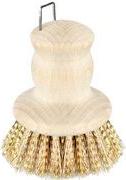 Peggy Perfect Topfbürste, Holz natur, rund Durchmesser Kopf: 70 mm, Borsten aus Messing, - 1 Stück (8420)