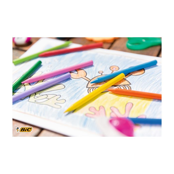 BIC KiDS Plastidecor Wachsmalkreide 12er Kartonetui