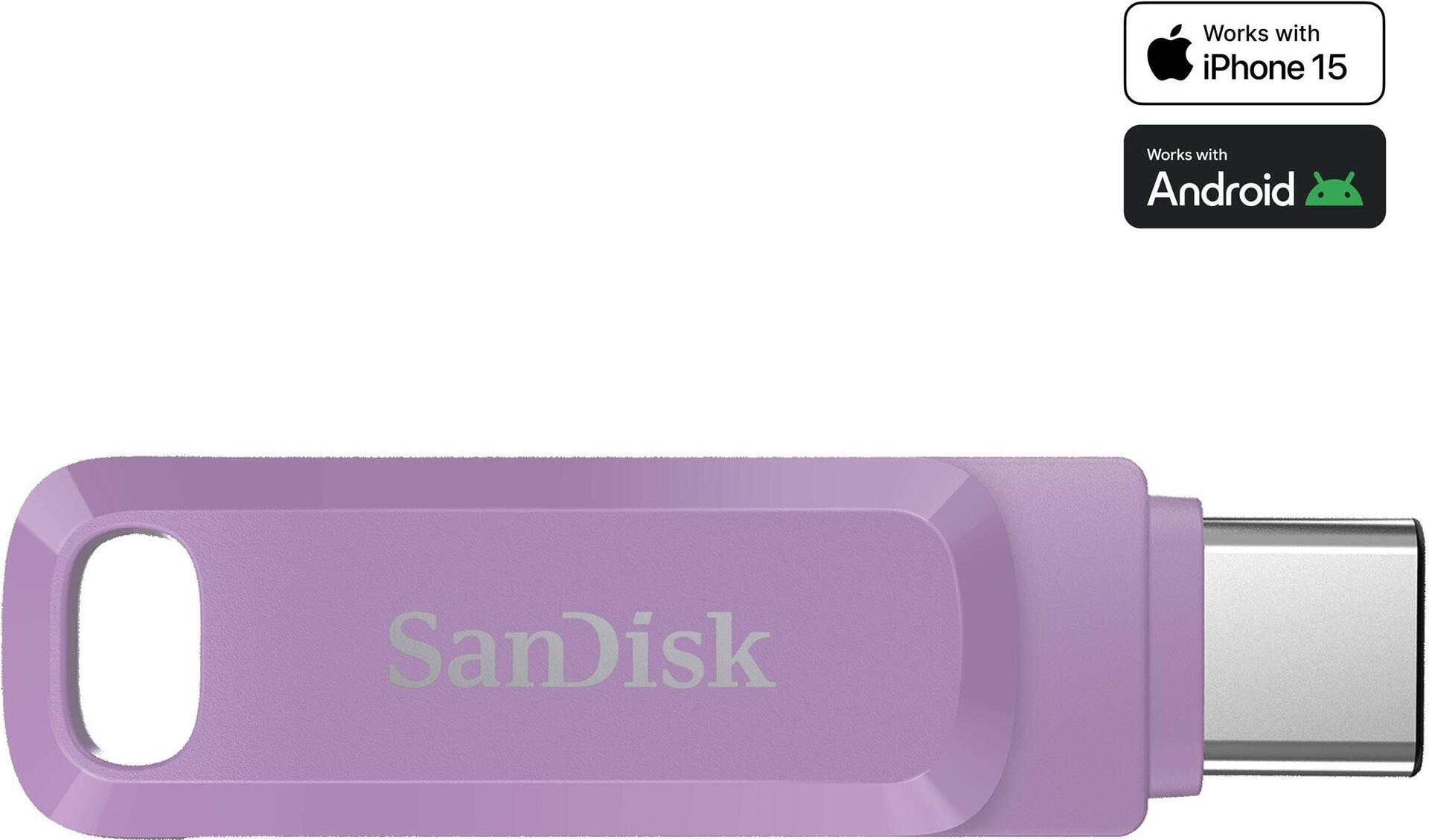 SanDisk Ultra Dual Drive Go USB-Stick 128 GB USB Type-A / USB Type-C 3.2 Gen 1 Lavendel