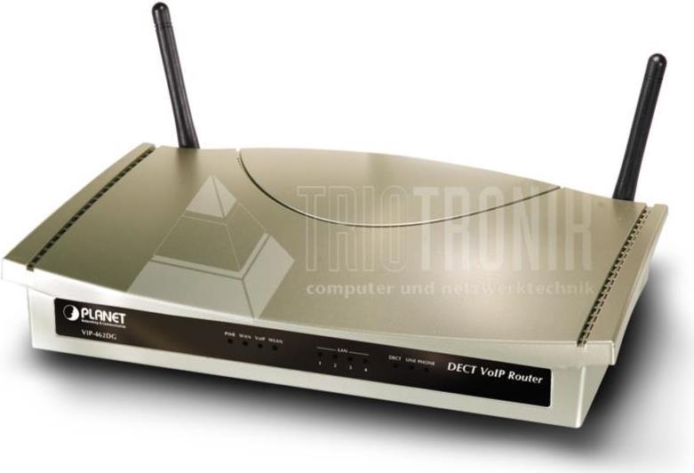 PLANET 802.11G WIFI DECT/VOIP ROUTER 2-VOICE CHANNEL Kabelrouter Silber (VIP-462DG)