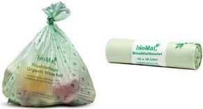 PAPSTAR Kompostbeutel "bioMAT", 30 Liter, grün Material: Folie auf Stärkebasis, industriell kompostierbar - 1 Stück (97002)