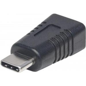 MANHATTAN USB 3.1 Micro-B auf Typ C-Adapter Micro B-Buchse auf Typ C-Stecker, USB 3.1 Gen1, schwarz (354660)