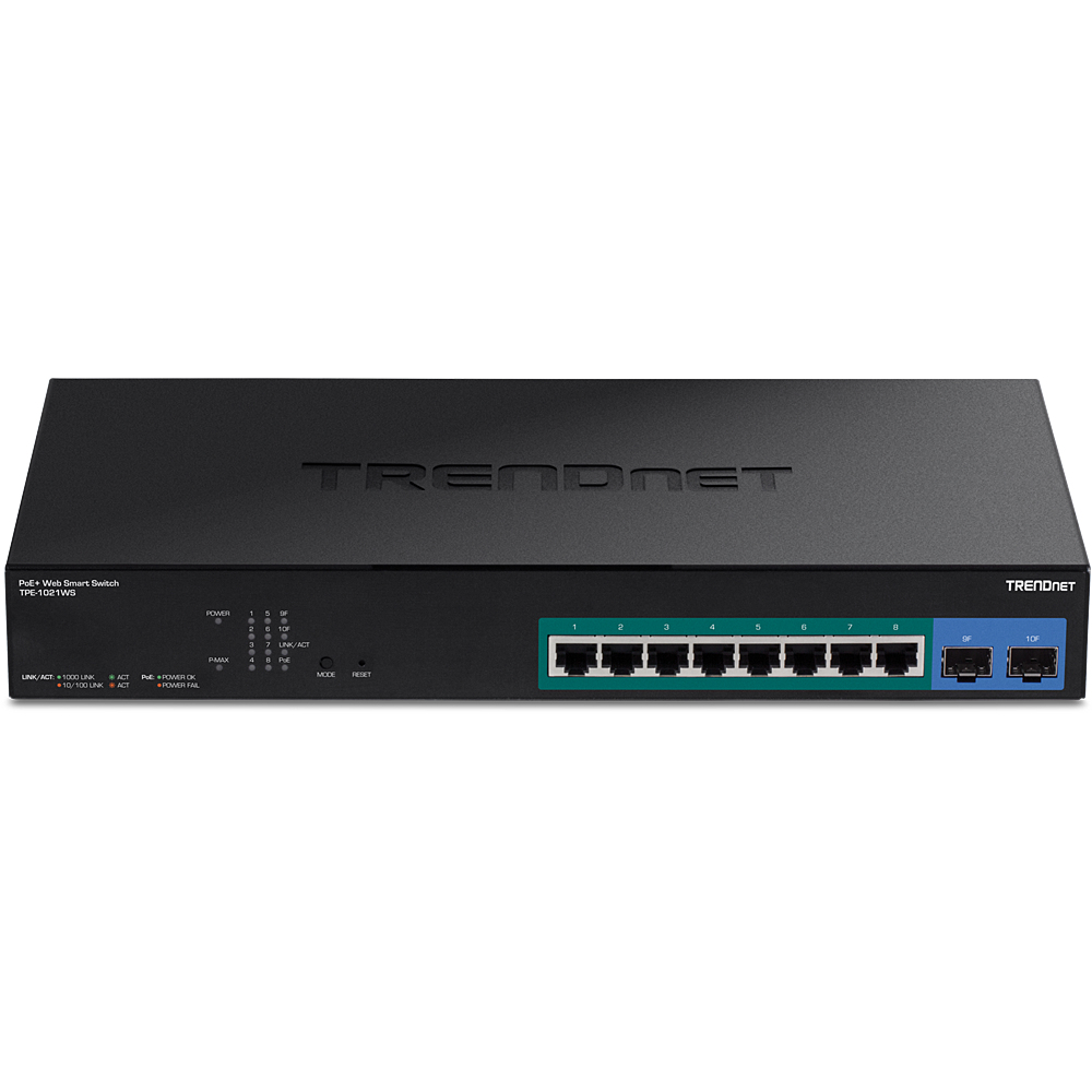 TRENDnet TPE-1021WS Managed Switch 10 Ports PoE+ Schwarz