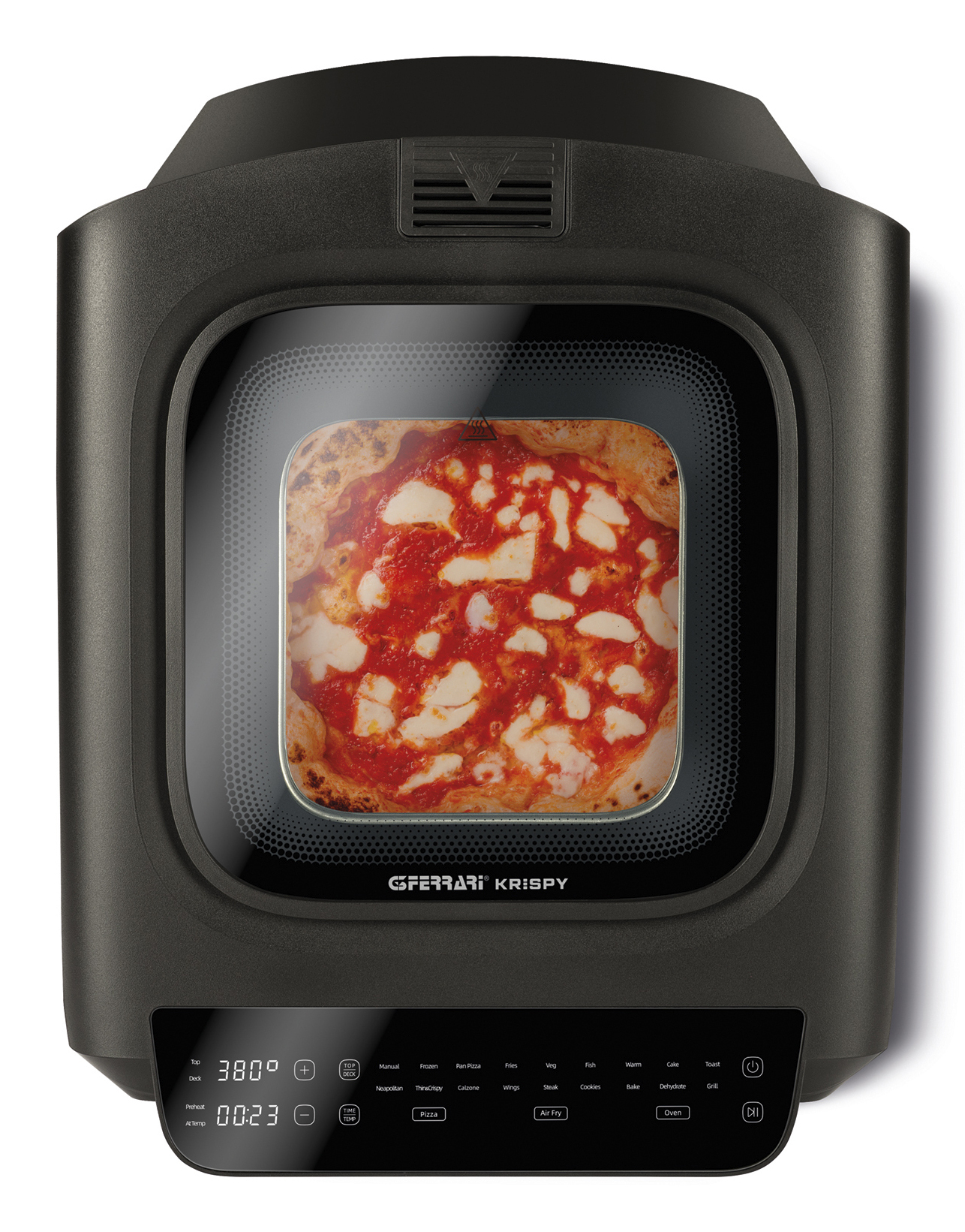 G3 Ferrari G10225 Krispy 3-in-1 Pizzaofen Heißluftfritteuse Grill 2100 W Schwarz
