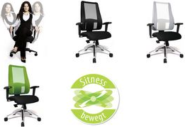 Topstar Bürodrehstuhl "Lady Sitness Deluxe", schwarz/grün Bezug: 100 % Polyester, stufenlose Sitzhöhenverstellung, - 1 Stück (LT29BT W505)