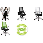 Topstar Bürodrehstuhl "Lady Sitness Deluxe", schwarz/grün Bezug: 100 % Polyester, stufenlose Sitzhöhenverstellung, - 1 Stück (LT29BT W505)