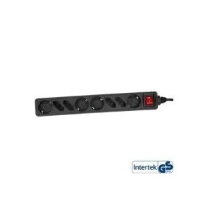 InLine® Steckdosenleiste, 8-fach, 4x Schutzkontakt + 4x Euro, mit Schalter, 1,5m, schwarz (16481S)