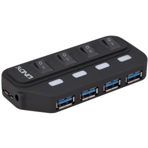 Lindy 4 Port USB 3.1 Hub mit Ein-/Ausschaltern (43167)
