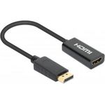 MANHATTAN 4K@60Hz Aktiver DisplayPort auf HDMI-Adapter DisplayPort-Stecker auf HDMI-Buchse, Kabeladapter mit Dongle, schwarz (153713)
