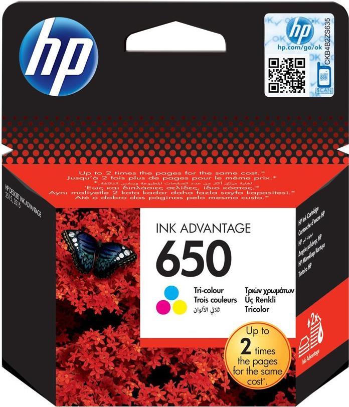 HP 650 - Farbe (Cyan, Magenta, Gelb) - original - Ink Advantage - Tintenpatrone - für Deskjet 1516, Ink Advantage 15XX, Ink Advantage 26XX, Ink Advantage 4515