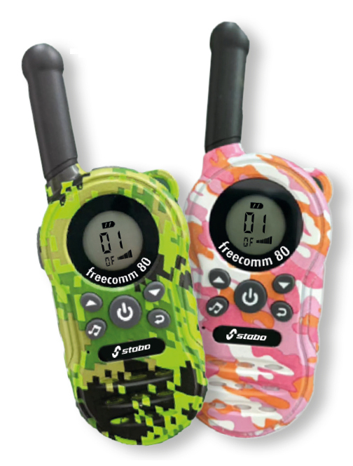 stabo freecomm 80 PMR446 Handfunkgerät 8 Kanäle 2er Set Grün, Pink