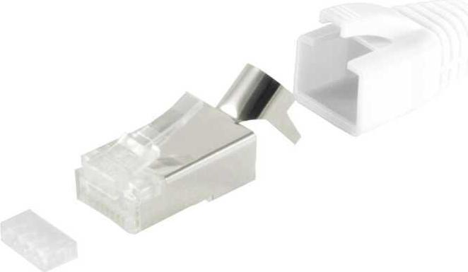 S/CONN Quality RJ45-Stecker SET für Verlegekabel bis AWG 23 mit Zugentlastung (1667206710W)