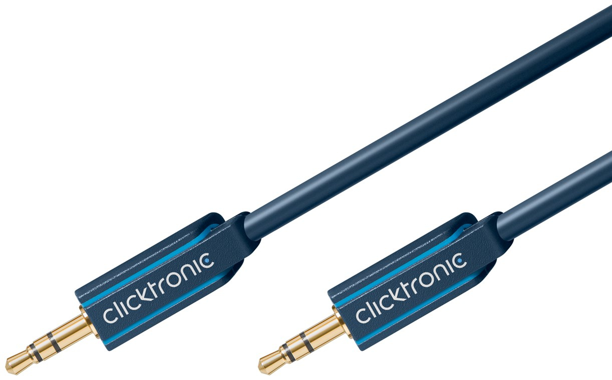 ClickTronic Casual Series Audiokabel 3,5 mm Klinke-Stecker auf 3,5 mm Klinke-Stecker 10 m Blau