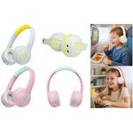 LogiLink BT0073BL On Ear Kopfhörer Bluetooth kabelgebunden Hellblau Gelb Faltbar (BT0073BL)