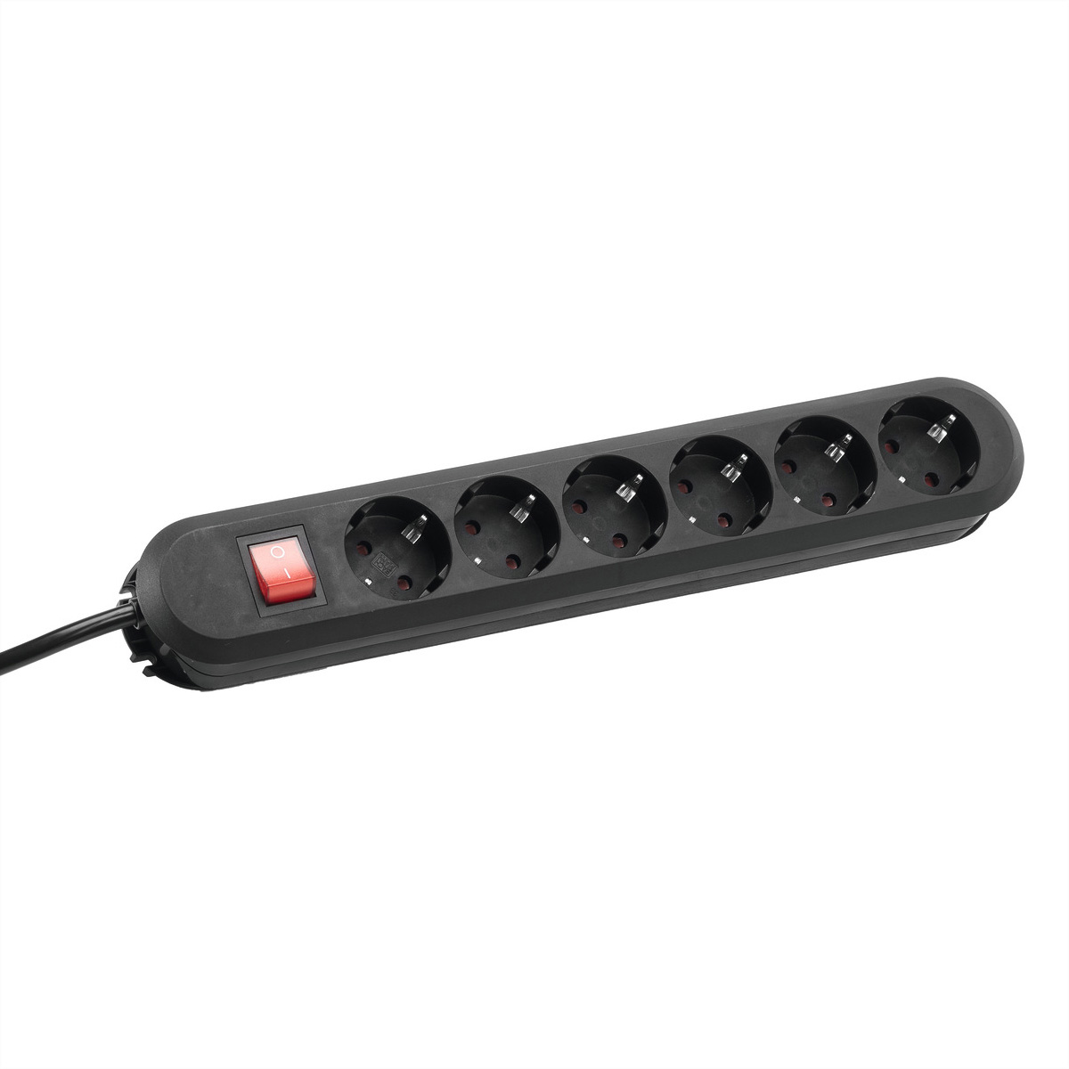 Bachmann SMART Steckdosenleiste 6-fach mit Schalter 5,0 m Anschlussleitung Schwarz