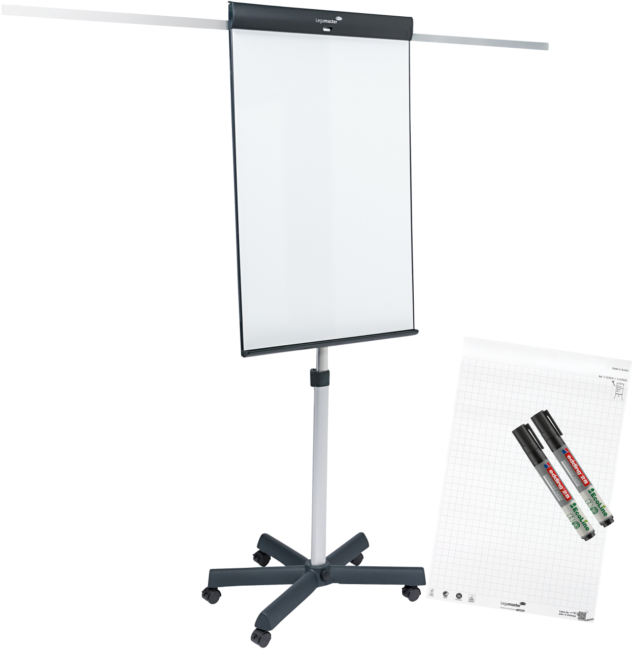 Legamaster Flipchart pro mobile Sternfuß 68 cm x 205 cm Schwarz