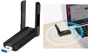 LogiLink WiFi USB 3.0 Adapter, mit Antennen, 5,8 GHz Anschluss: USB-A Stecker, unterstützt IEEE 802.11ax - 1 Stück (WL0250)