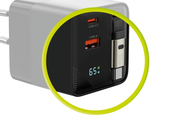 Mobile Origin MO-65WDCH-PW2 65W GaN Ladegerät USB-C 75 cm Schwarz