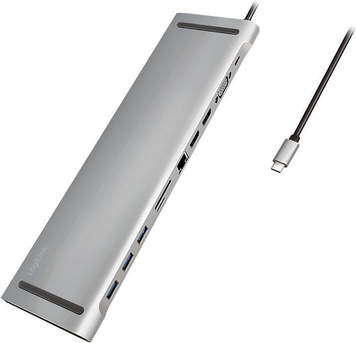 LogiLink UA0373 Notebook-Dockingstation & Portreplikator Verkabelt USB 3.2 Gen 1 (3.1 Gen 1) Type-C Aluminium (UA0373)