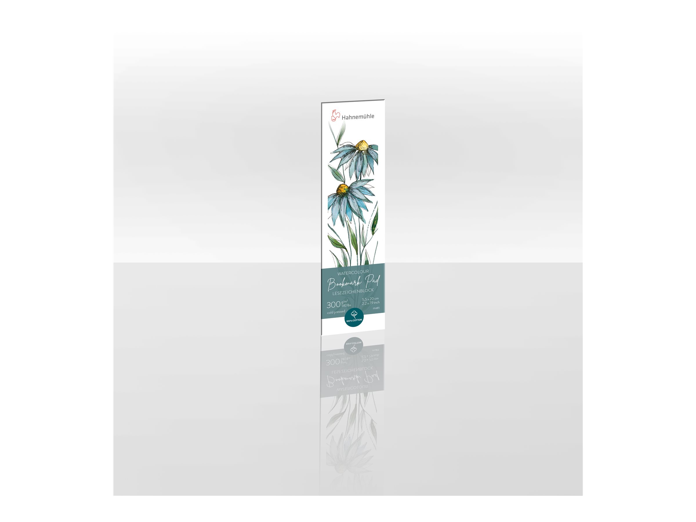 Hahnemühle Watercolour Bookmark Pad 55 x 200 mm 15 Blatt Natural White