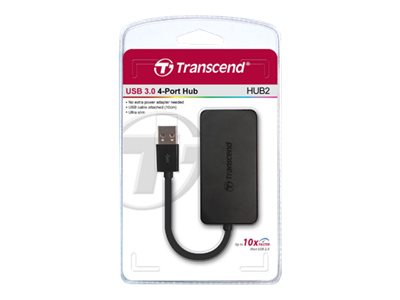 Transcend HUB2 USB 3.0 Hub 4-Port Schwarz