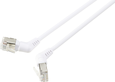 Renkforce RF-6071564 RJ45 Netzwerkkabel, Patchkabel CAT 6a F/UTP 0.50 m Weiß Steckkontakte 360° drehbar, Gewinkelter Kabelabgang 1 St. (RF-6071564)