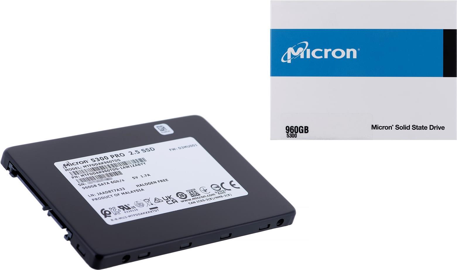 Micron 5300 PRO 960GB SATA 2.5 (7mm) Non-SED (MTFDDAK960TDS-1AW1ZABYYR)
