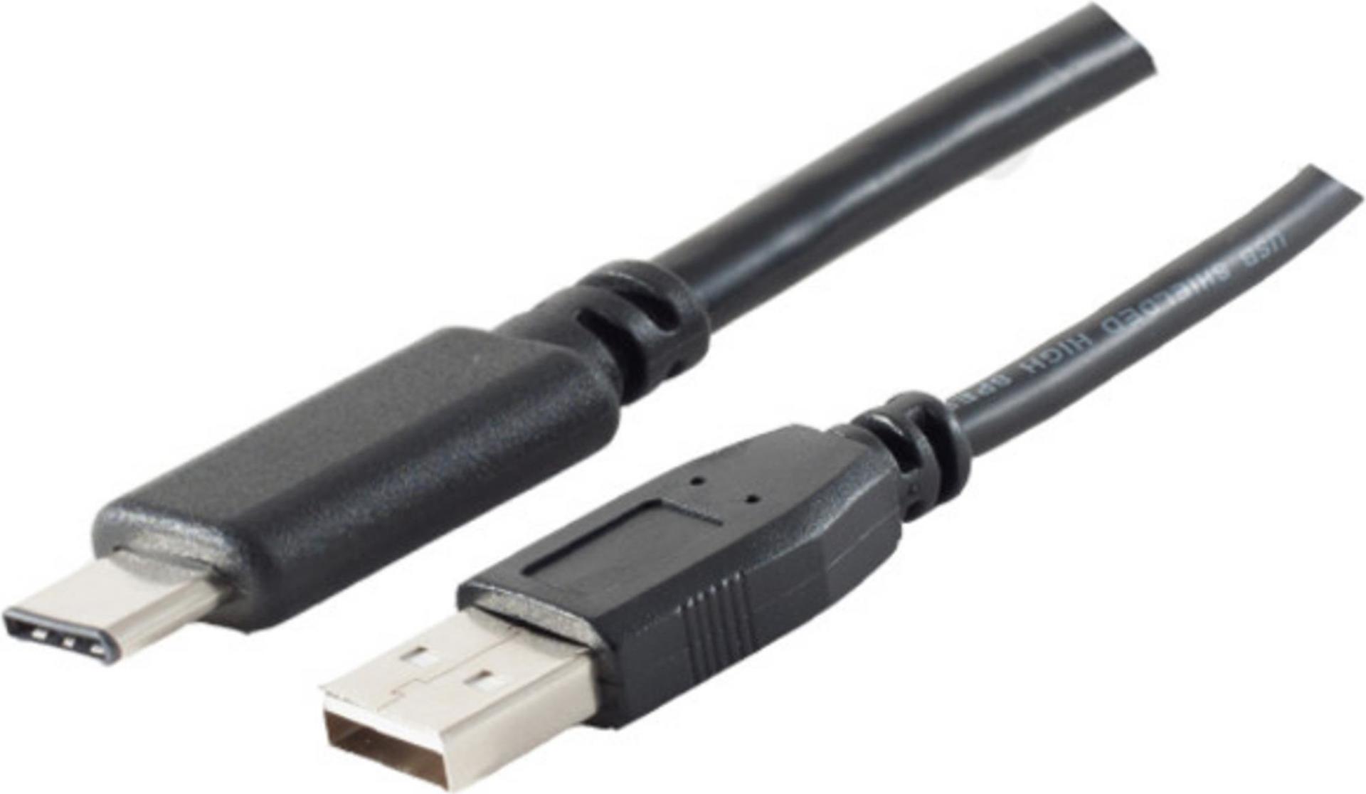 S-Conn 77143-1.8 1.8m USB A USB C Männlich Männlich Schwarz USB Kabel (77143-1.8)