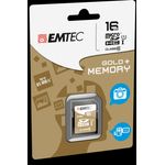 Emtec SDHC 16GB Class10 Gold + 16GB SDHC Klasse 10 Speicherkarte (ECMSD16GHC10GP)
