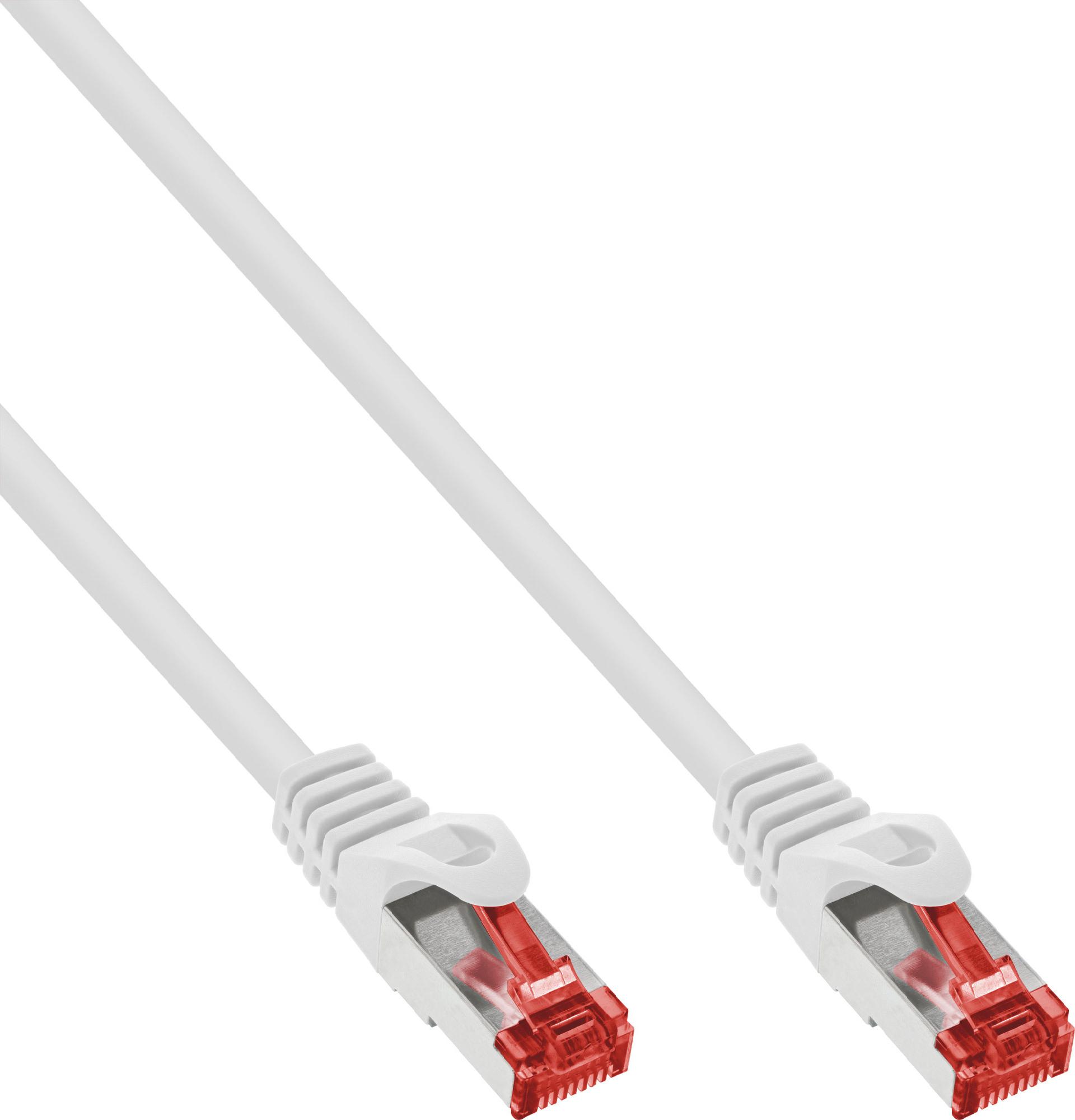 InLine Patch-Kabel RJ-45 CAT 6 S/FTP (PiMF) 50 cm Weiß (100 Stück)