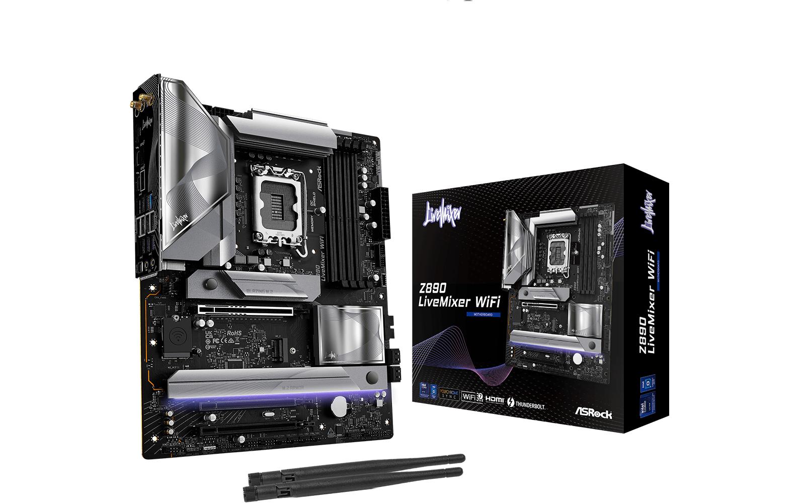 ASRock Z890 LiveMixer WiFi Mainboard ATX LGA 1851 DDR5 Wi-Fi 7 Schwarz