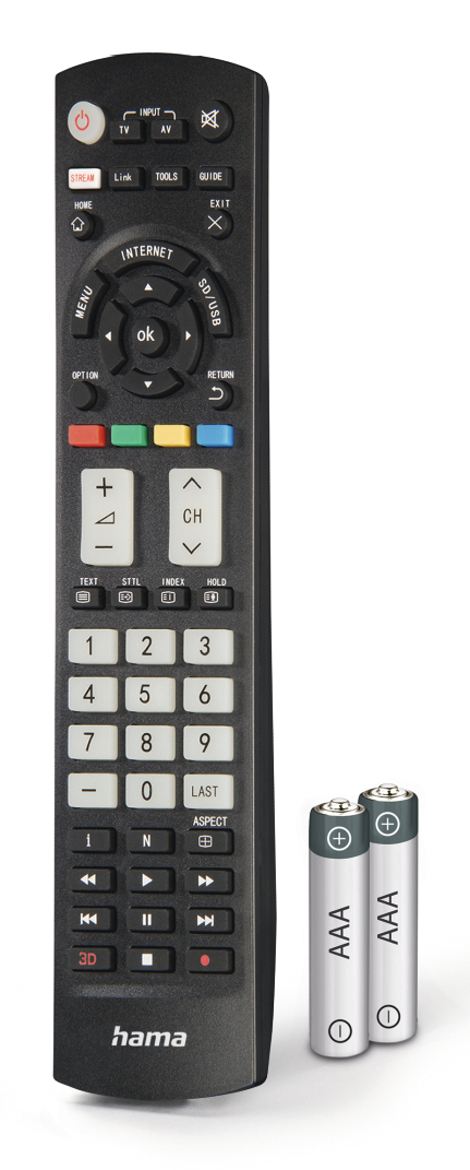 Hama Universal-Fernbedienung 00221064 für Panasonic TVs IR Schwarz