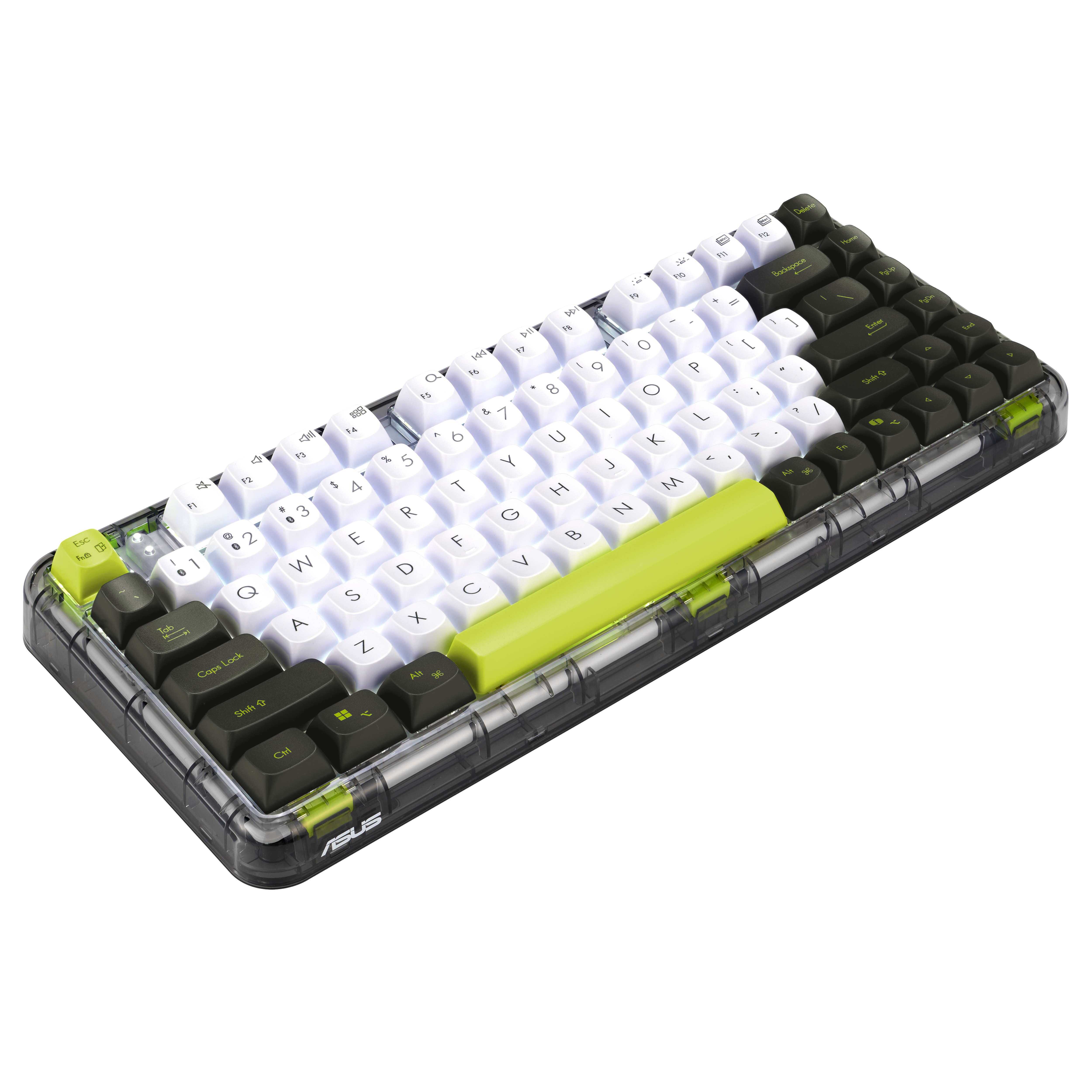 ASUS Jelly75 KD201 Mechanische Tastatur 75% Tri-Mode Bluetooth 2,4 GHz USB Hot-Swap Volt Green