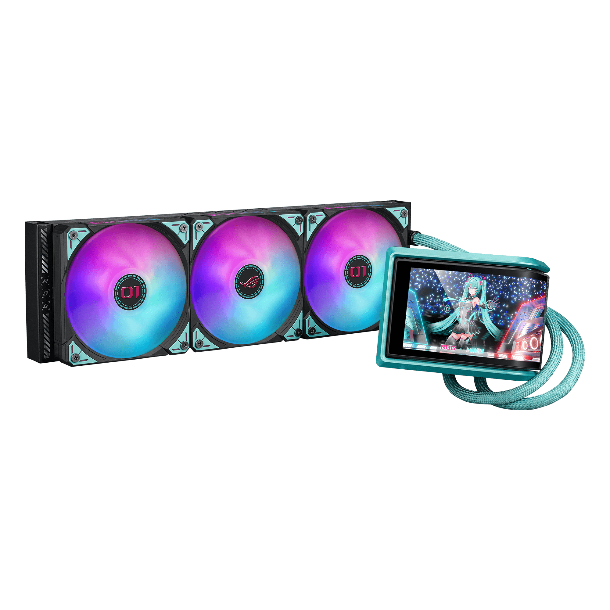 ASUS ROG RYUO IV SLC 360 ARGB MIKU All-in-One-Flüssigkeitskühler Schwarz, Türkis