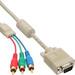 InLine VGA RGB Kabel, VGA Stecker an 3x Cinch Stecker - 2m (17202)