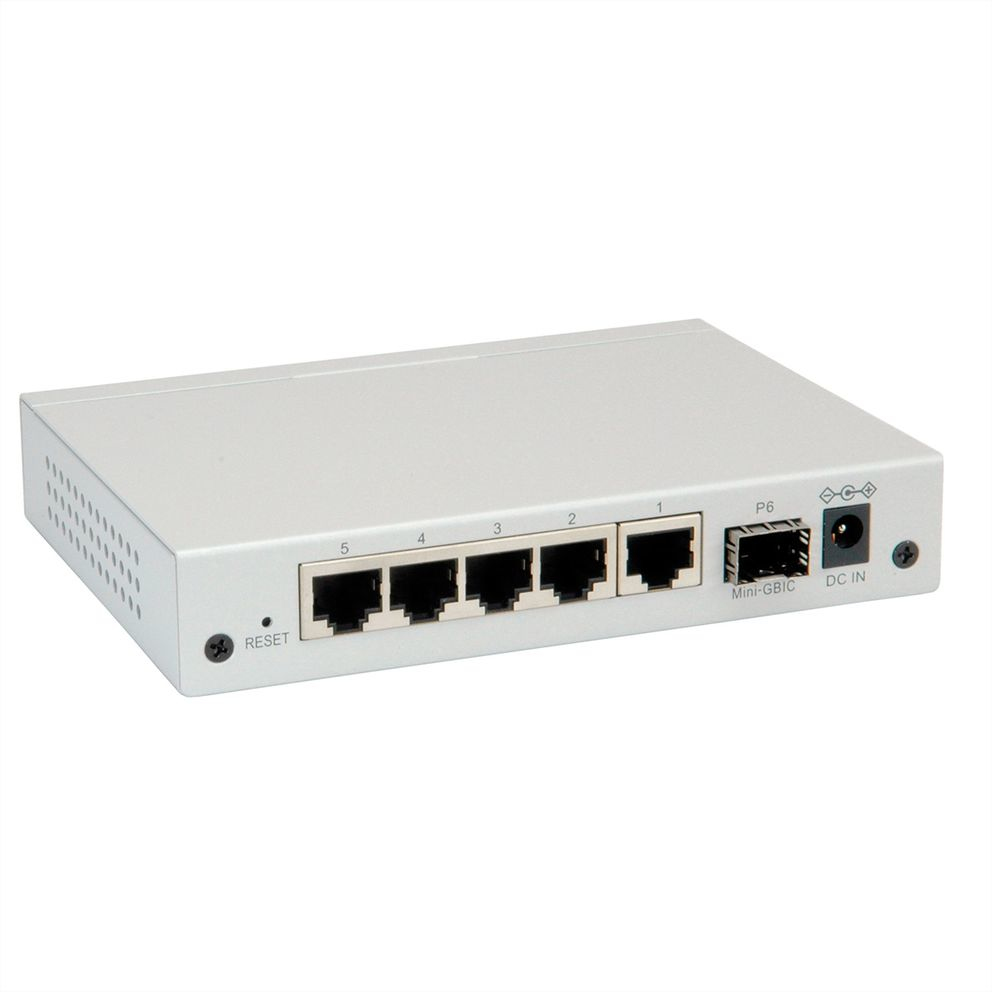 ROLINE 21.14.3523 Managed Netzwerk-Switch 6 Ports Gigabit Ethernet Grau