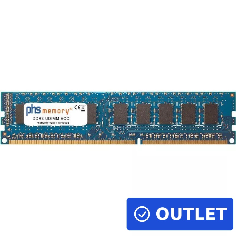 PHS-memory 8GB RAM Speicher basierend auf HYNIX - HMT41GU7AFR8C-RD DDR3 UDIMM ECC 1866MHz PC3-14900E 240 Pin DIMM 1,5 Volt (SP254479) (B-Ware)