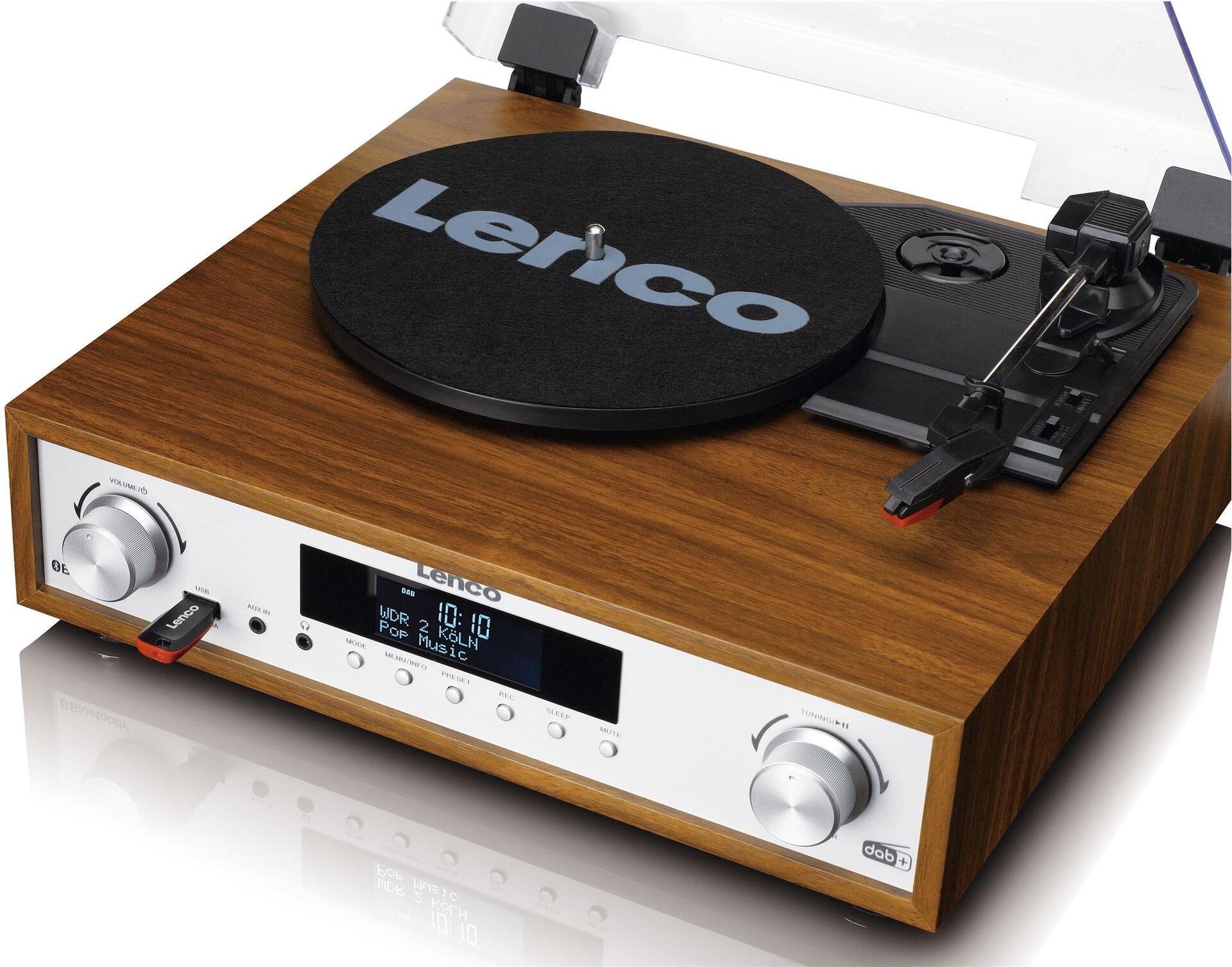 Lenco MC-160 Audiosystem mit Plattenspieler Holz