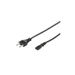 Wentronic Goobay Euro Anschlusskabel, 3 m, Schwarz - Eurostecker (Typ C, CEE 7/16) > Gerätebuchse C7 (95038)