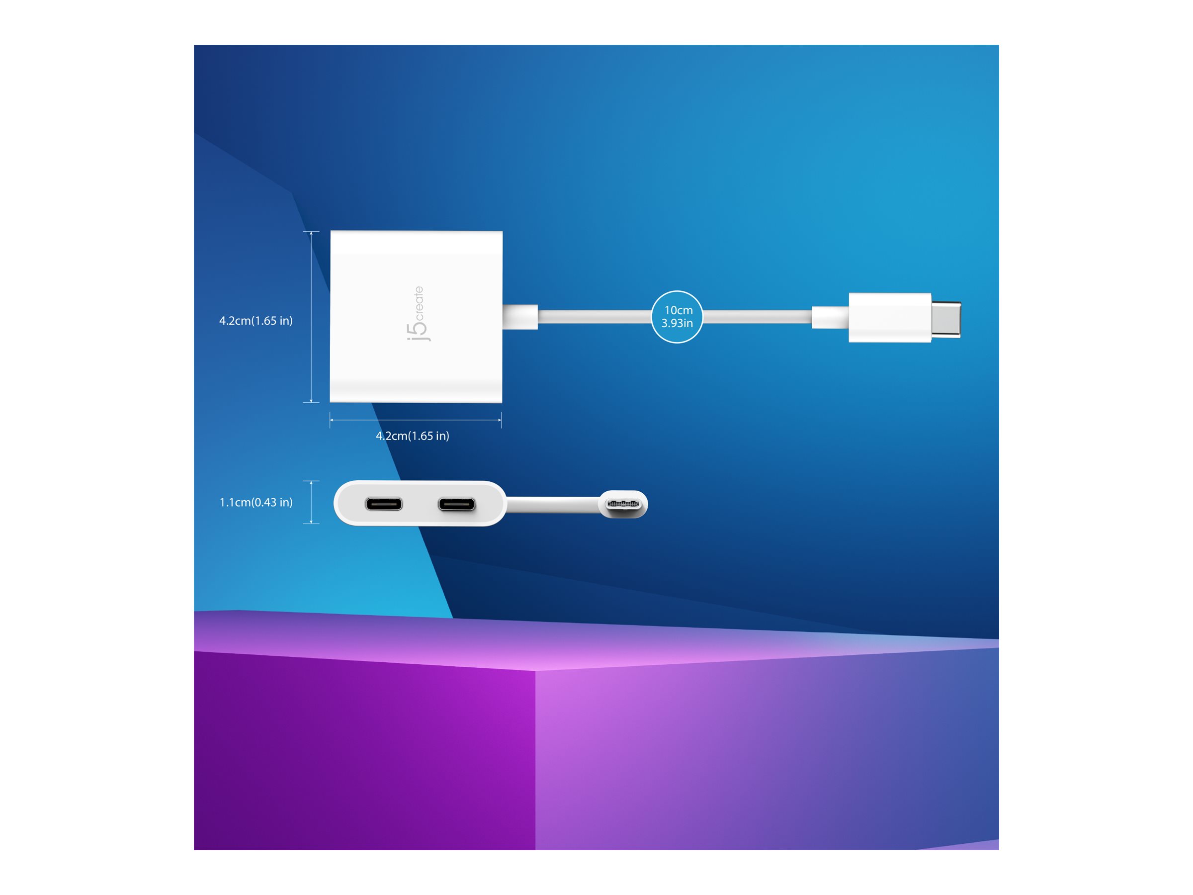 j5create JCA164 USB Typ-C-Adapter 10 cm Weiß