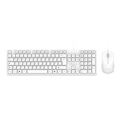 MediaRange MROS276 Kabelgebundenes Tastatur- und Maus-Set USB QWERTZ Weiß