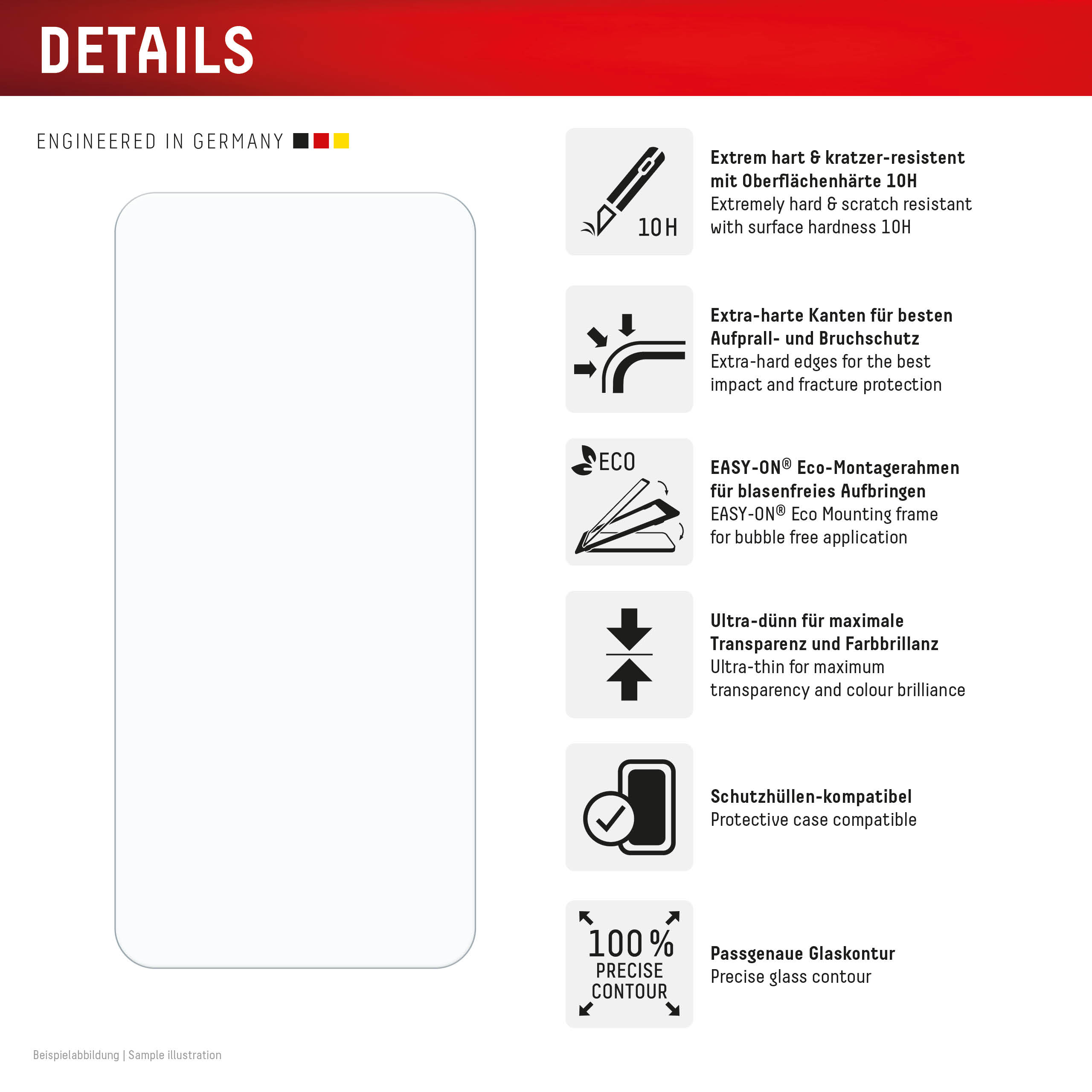 E.V.I. Displex Real Glass Displayschutzfolie für Samsung Galaxy A56 Gehärtetes Glas Transparent