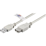Wentronic Goobay USB 2.0 Hi-Speed Verlängerungskabel mit USB Zertifikat, Grau, 5 m - USB 2.0-Stecker (Typ A) > USB 2.0-Buchse (Typ A) (69916)