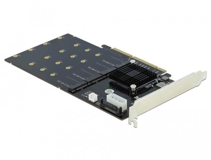 Delock Speicher-Controller 4 x M.2 NVMe Key M PCIe 3.0 x16 Schwarz