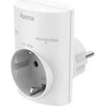 Hama Steckdosenadapter, Schutzkontakt, Überspannungsschutz, Netzspannung, Weiß (00223324)