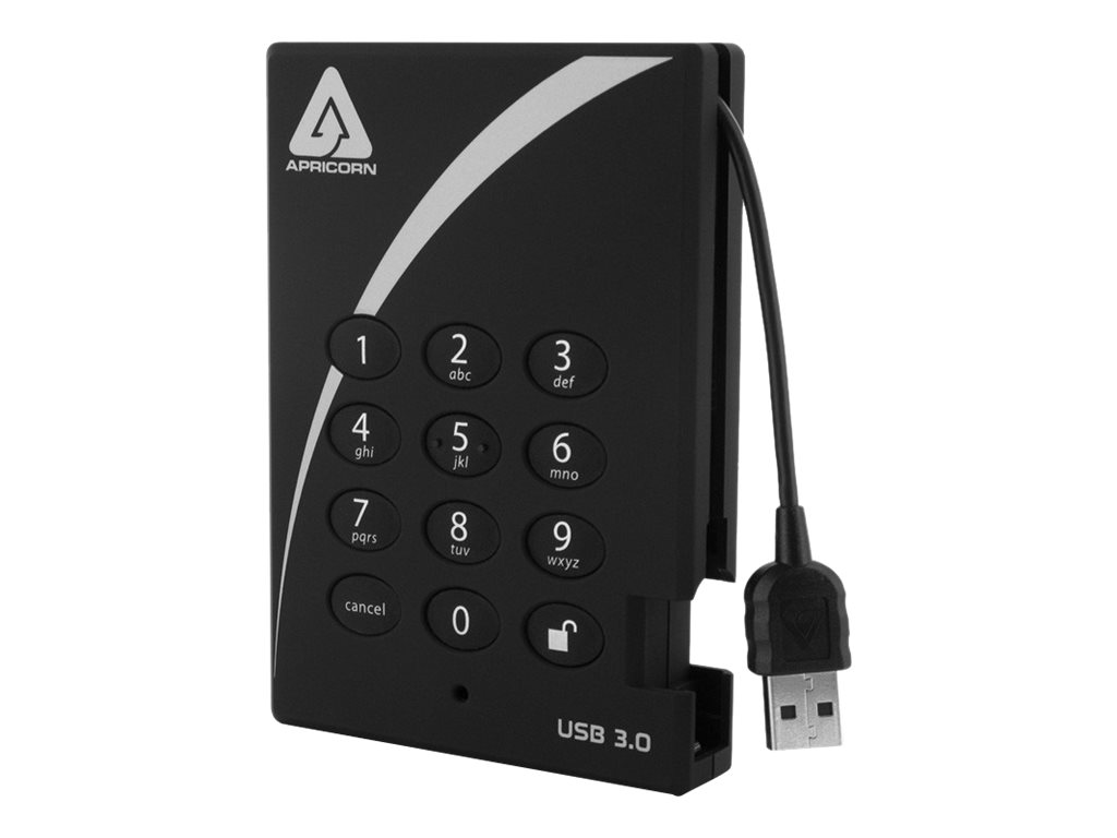 Apricorn Aegis Padlock 3.0 A25-3PL256-500 2.5" Externe Festplatte 500 GB USB 3.0 Schwarz