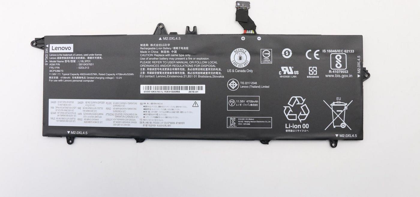 Lenovo Internal,3c,57Wh,LiIon,SMP (FRU02DL012)
