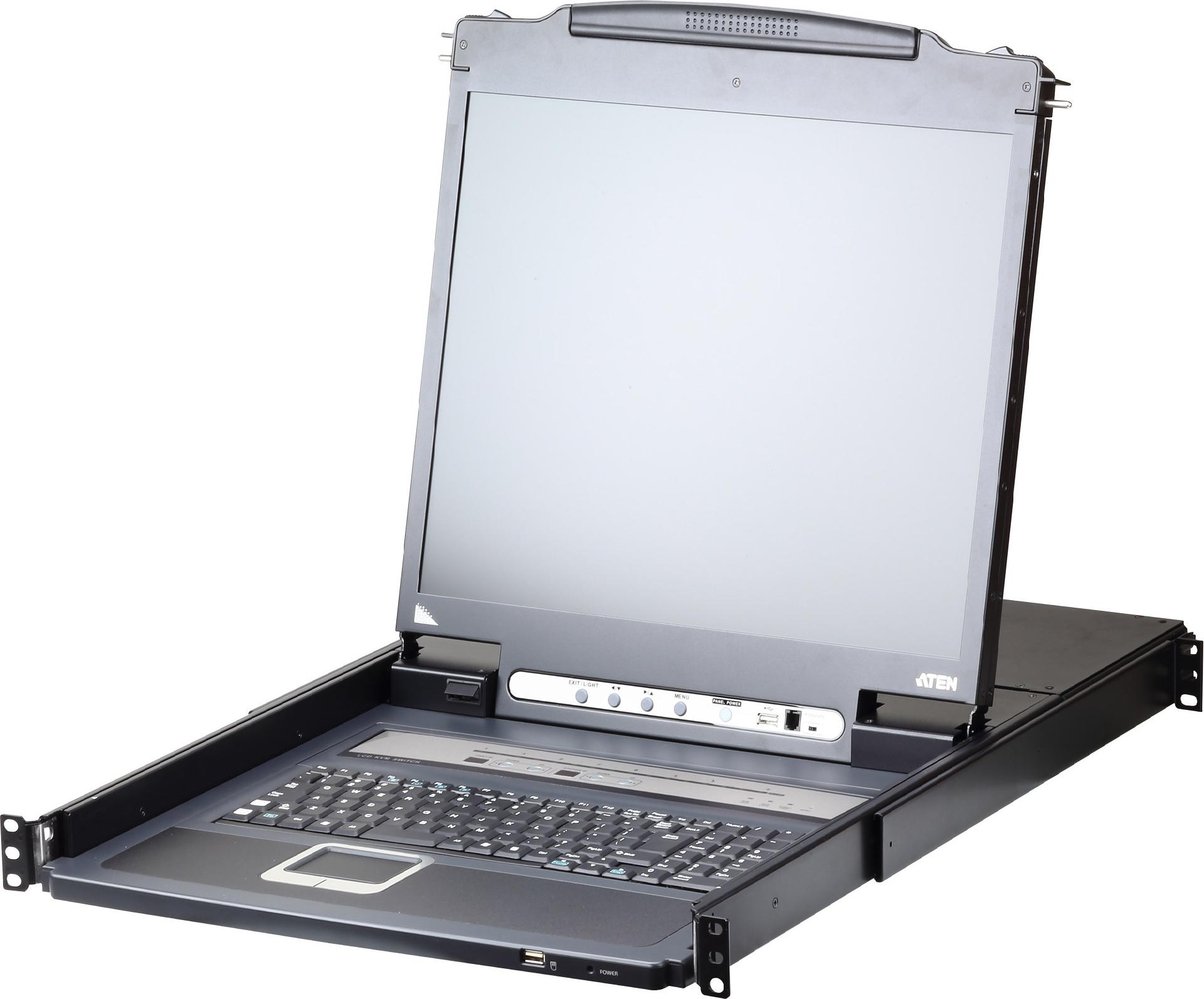 ATEN Slideaway CL5708iM D KVM-Konsole 17" 8-Port VGA USB PS/2 RJ-45 1U Schwarz