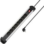 Sygonix SY-6807134 Überspannungsschutz-Steckdosenleiste 8fach Schwarz, Silber Schutzkontakt 1 St. (SY-6807134)
