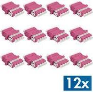 LogiLink LWL Kupplung-Set, LC-Duplex Quad, violett, 12er Set LC-Duplex Quad Kuplung (FA04LC7)